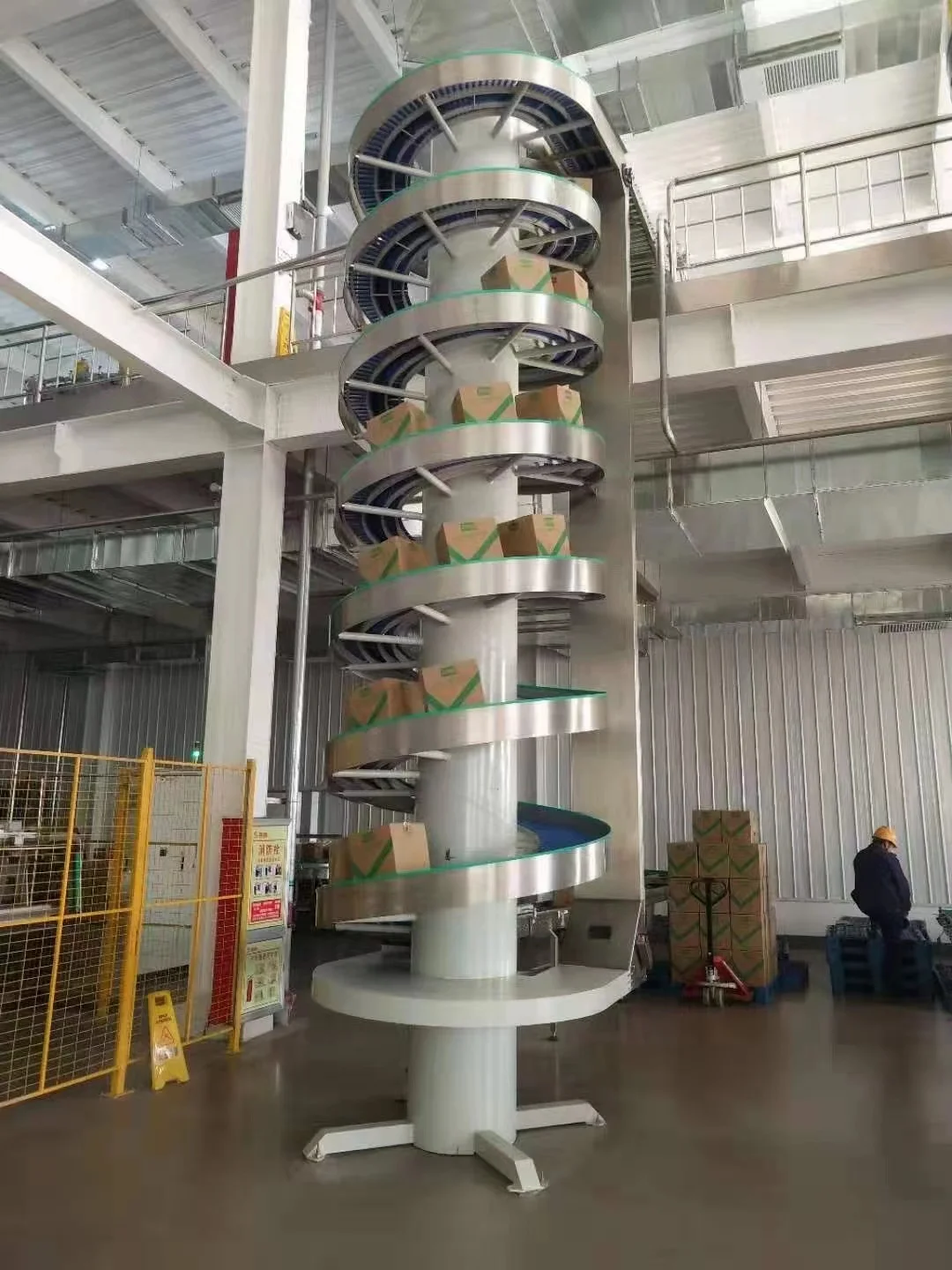 Heavy Duty Steel Spiral Lifting Conveyor  for factory warehouse use