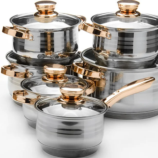 Japanese Casserole Casserole Induction Stainless Steel Stock Pot Heavy Duty Cookware 3 Sizes Sets