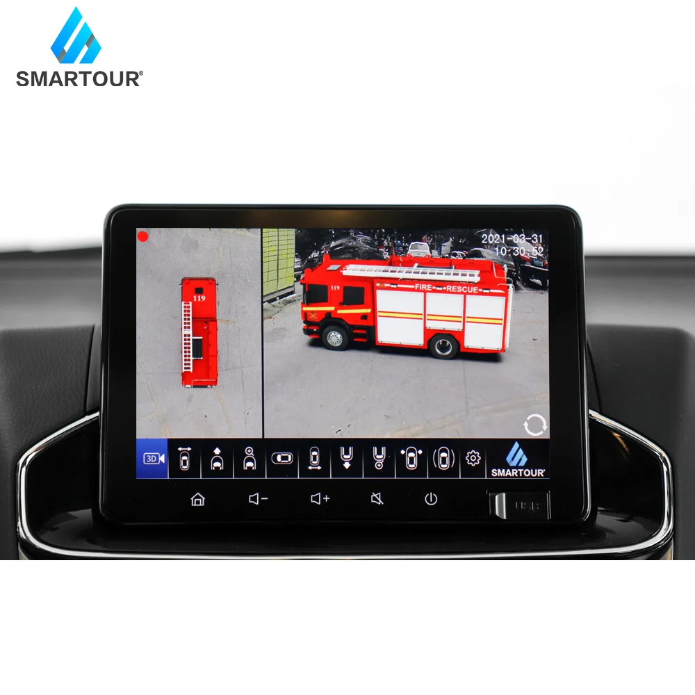 Smartour автомобиля 3D 360 градусов окружающий взгляда птицы системы безопасности для автобуса грузовика 4 полосная автомобильная камера видеорегистратор школьного