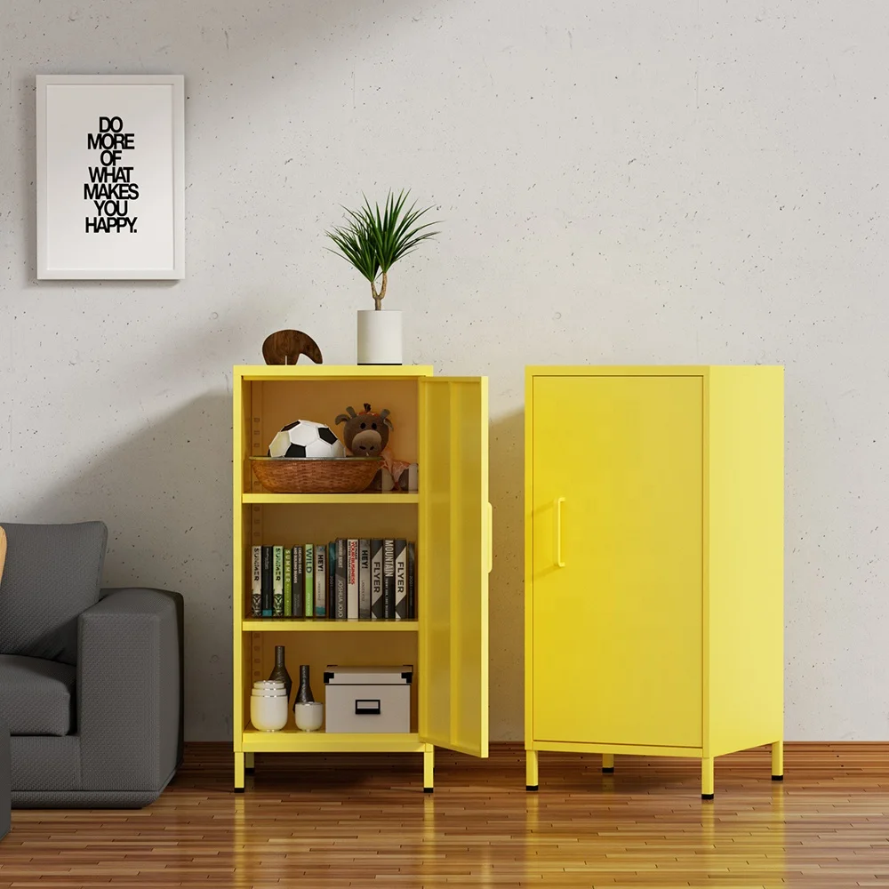 KD structure colorful household furniture single door steel cabinet metal storage cabinet for living room bedroom