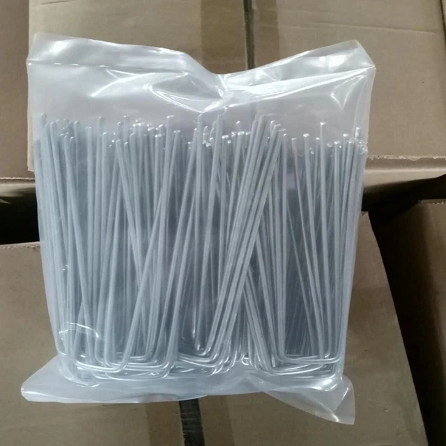 6 Inch 11 Gauge Galvanized Garden Stakes U-Shaped Turf Nails Artificial Grass Landscape Garden Staples