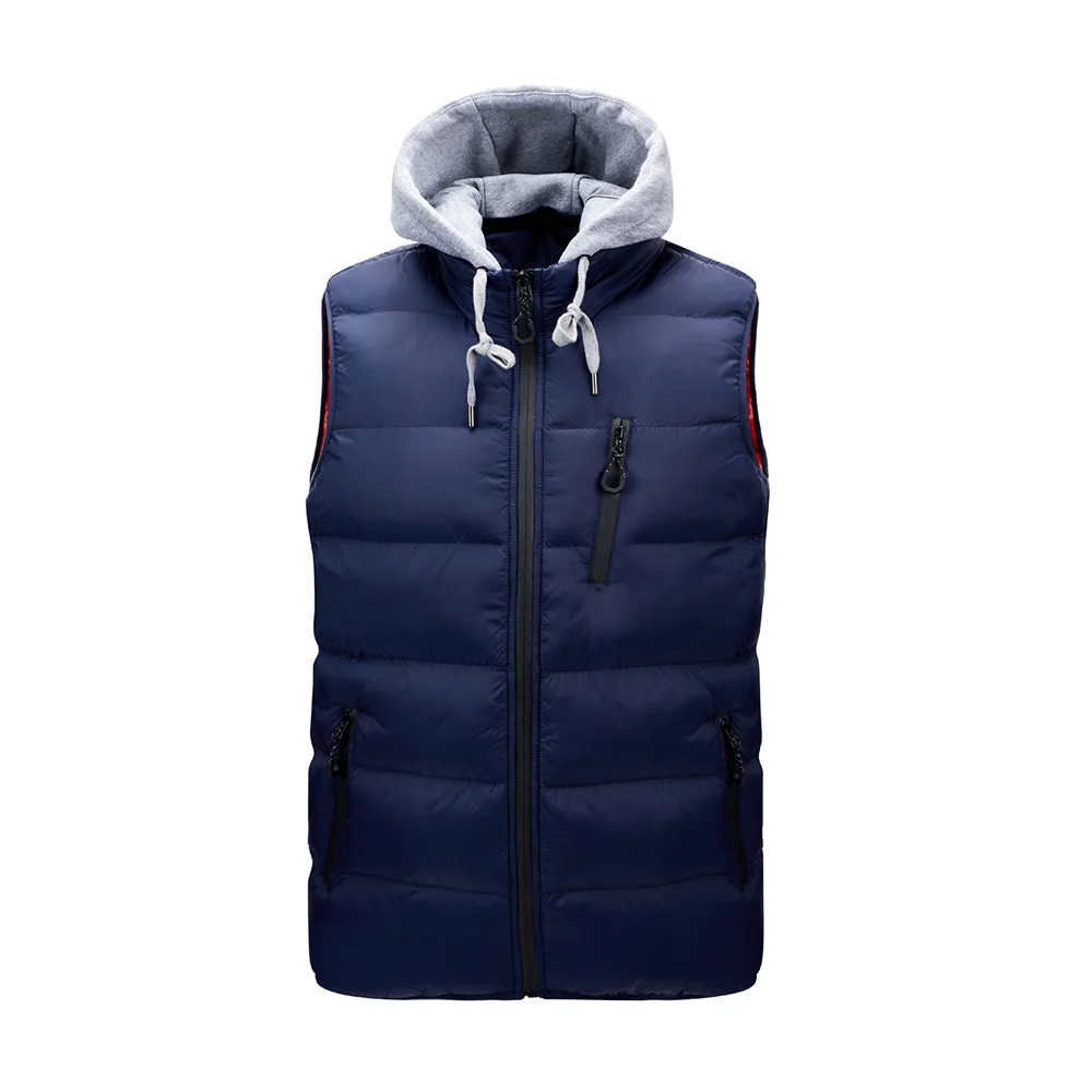 New Fashion Mens Sleeveless Jacket Winter Padding Puffer Vest Outdoor Jackets With Pockets
