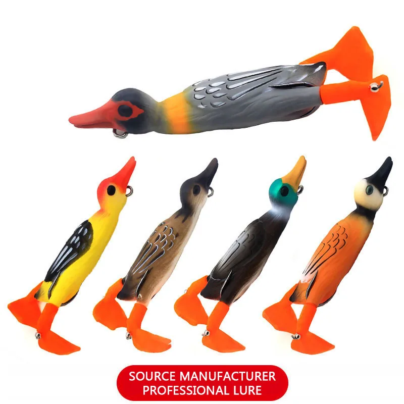 THORFORCE 9.5cm 12g Propeller Flipper Duck Rotating Tractor Soft Fishing Artificial Plastic Topwater Floating Lure Bait