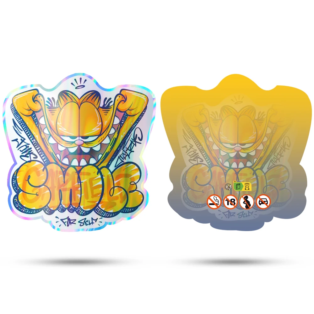 Custom Printed Shape Mini Mylar Bag 1g 3.5g 7g 14g 28g Child Resistant Smell Proof Soft Touch Cali Pack Mylar Bags