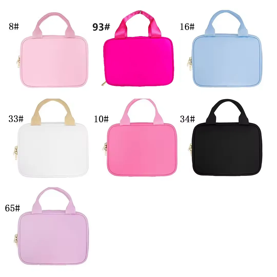 Neon Pink Nylon Insulated Thermal Lunch Tote Bag Lightweight Portable Zipper Cooler for Beach Use RTS In-Stock