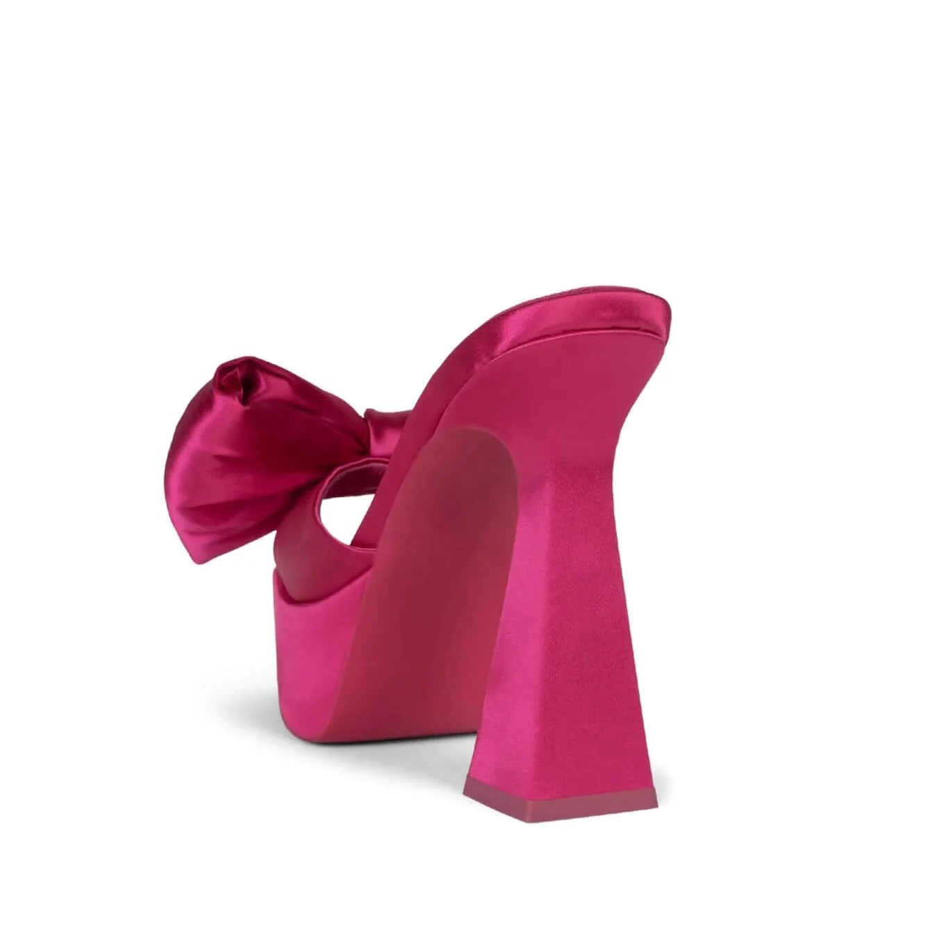 Enmayer wholesale womens shoes platform sandals chunky heels green satin thick heel slippers outdoor bow slippers ladies mules