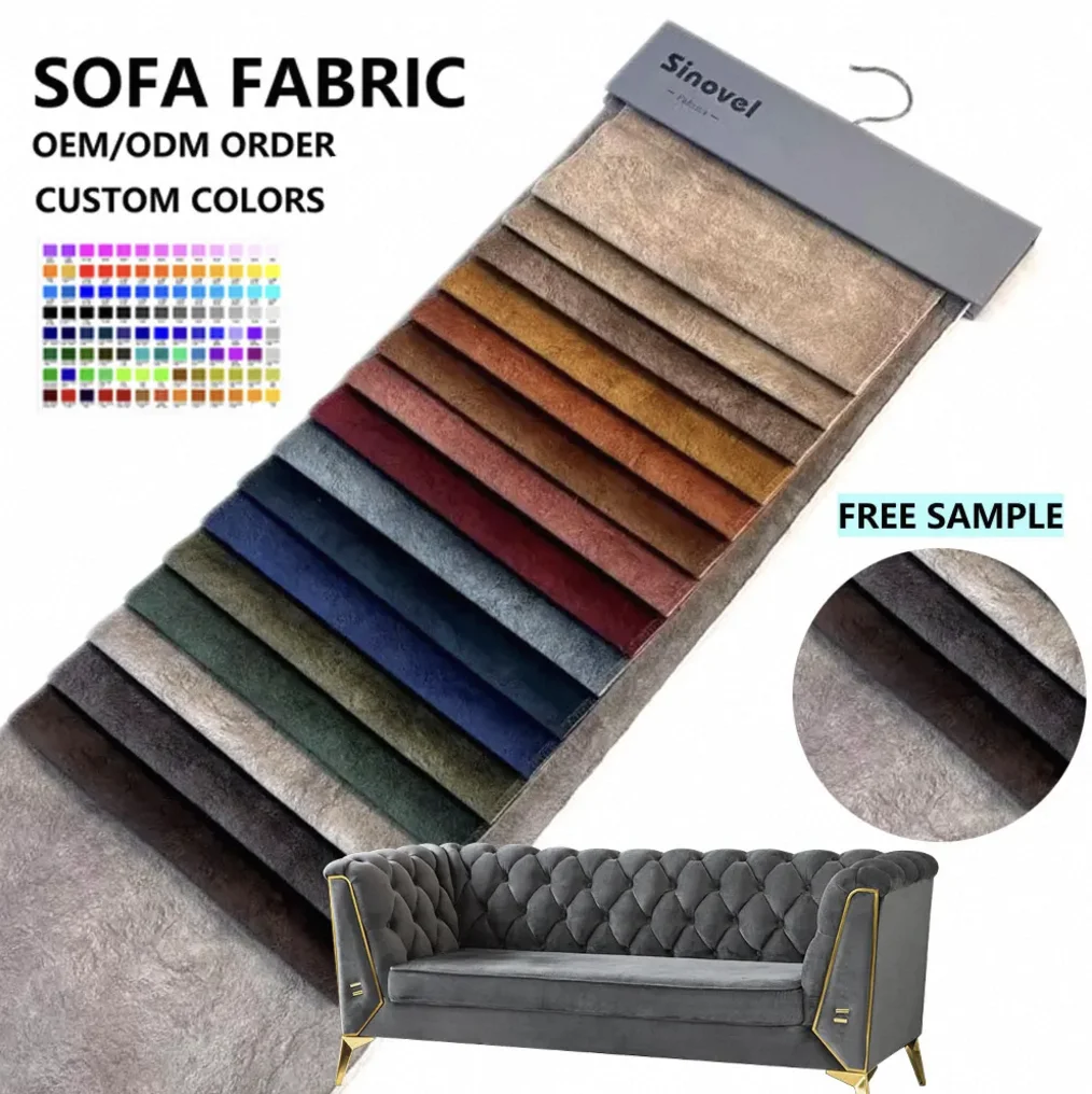 100% polyester sofa textilewaterproof solid orange upholstery holland velvet fabric for sofa