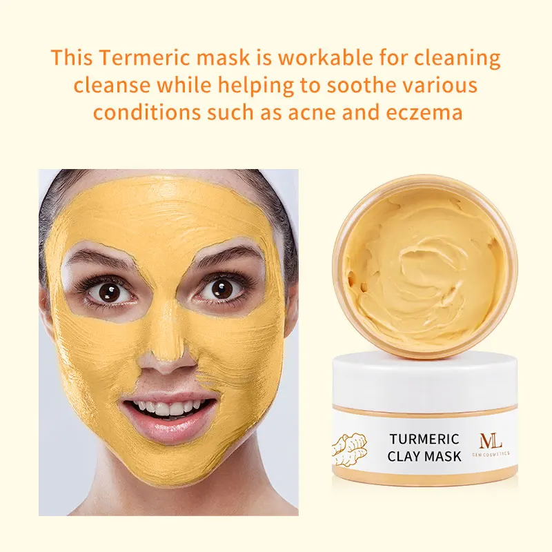 OEM ODM Private Label Face Skin Care Products 200g Lightening Nourishing Turmeric Clay Mask