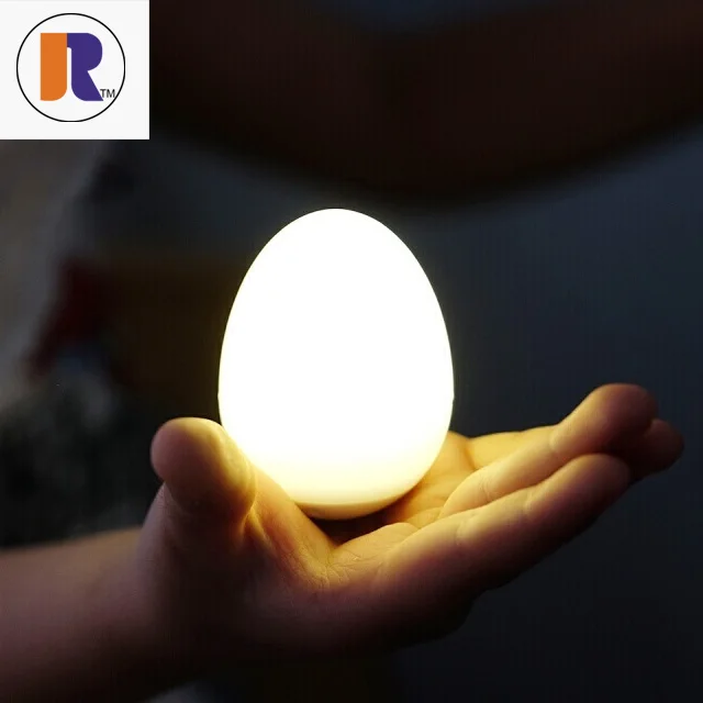 since 1985 J&R sensory light up LED PVC luminous toy egg light Battery Operated night light for Kids