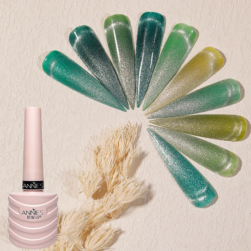 Broken Drill Reflective Gel Nail Polish Glitter Gel Polish for Summer 12d Reflective Cat Eye Gel Polish Set
