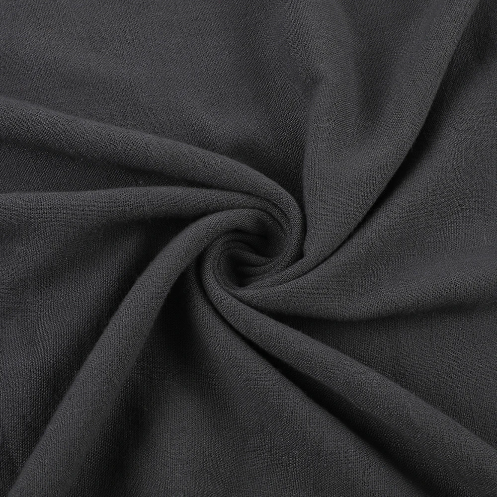 
Heavyweight dress clothes material woven plain linen rayon blend fabric 