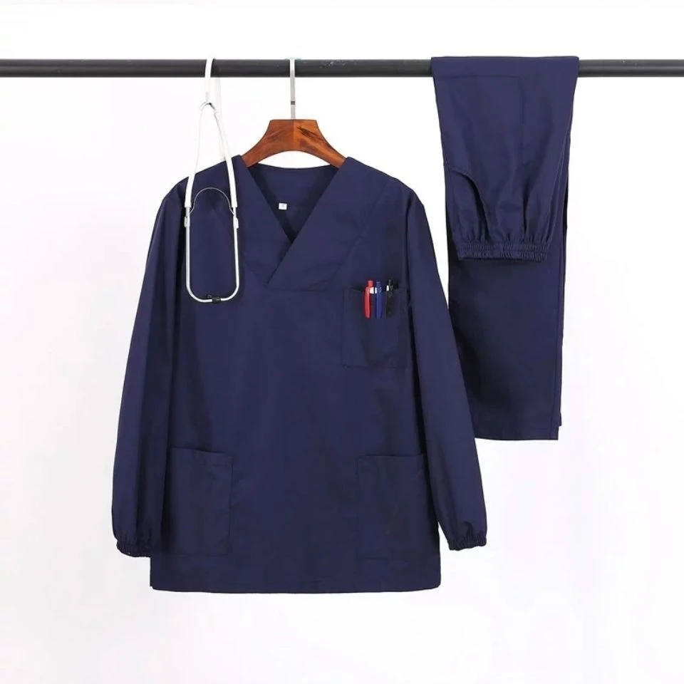 NEW STYLE COMING High-quality medical scrub suit set doctor nurse uniform Top + Pants Male Female dental clinic salon spa
