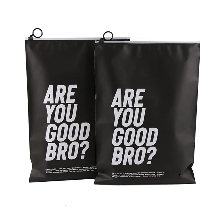 Custom Print Logo Ziplock Zipper Clothing Packaging Bag Underwear Packing T-Shirt Cpe Plastic Bags