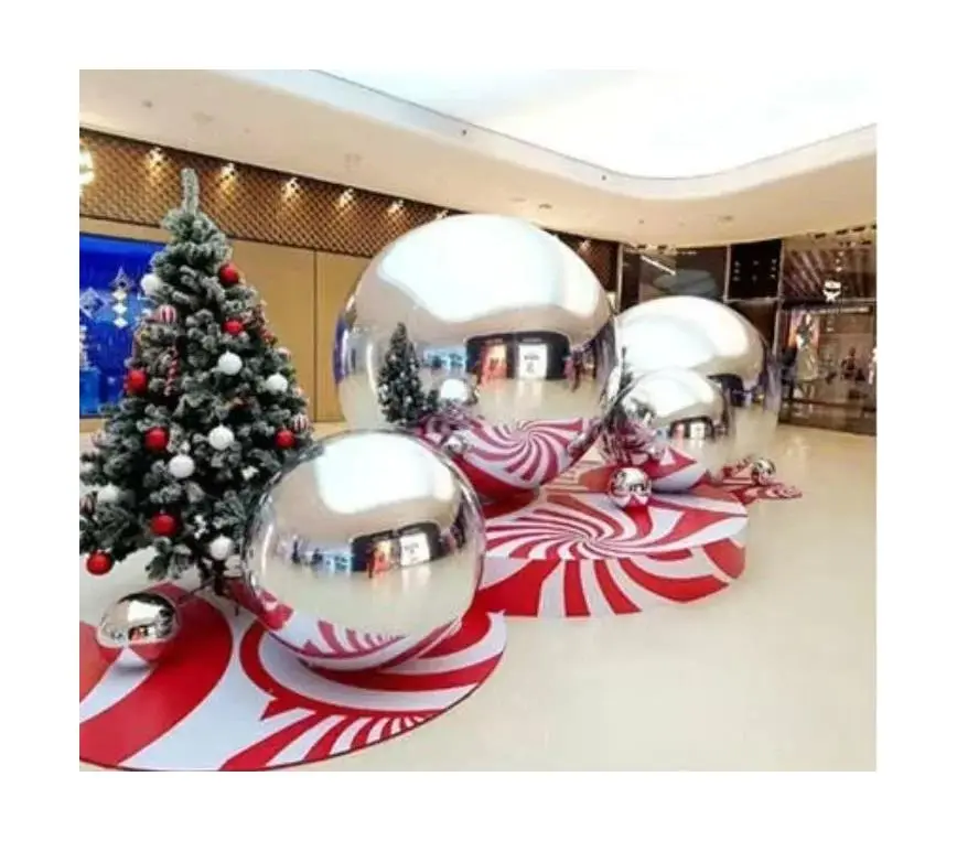 Colorful Pvc Inflatable Reflective Ball /inflatable Christmas Mirror Sphere