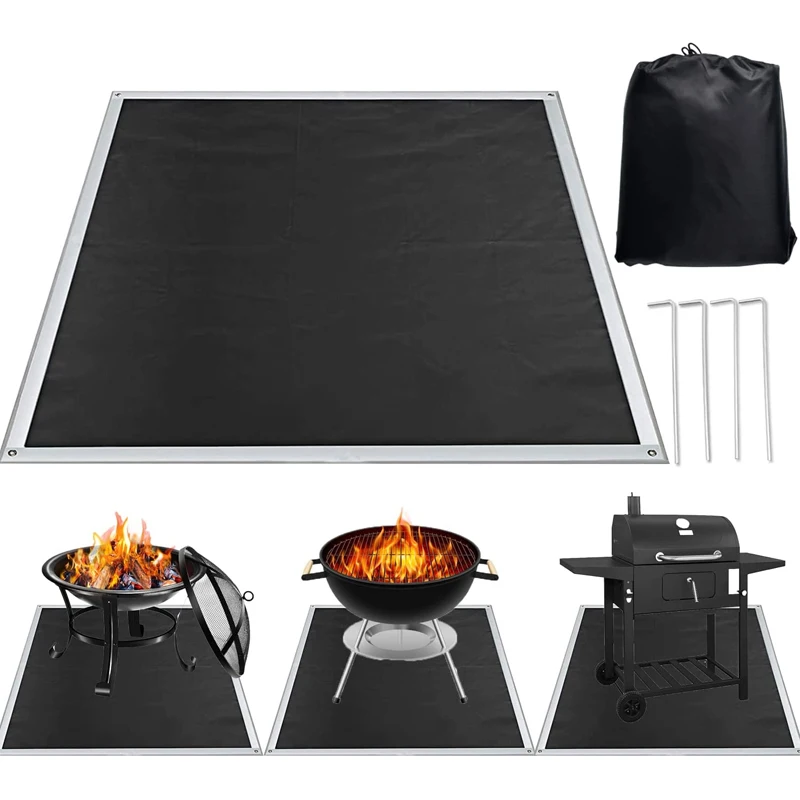 Heat Resistant Fireproof Grill Pad  Fire Pit Mat Round Heat Resistant Fire Pit Mat