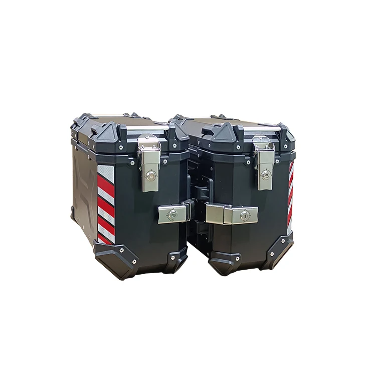 36L F2-MOTO Black Saddle Bags Delivery Trunk Luggage Hard Motorcycle Side Pannier Box