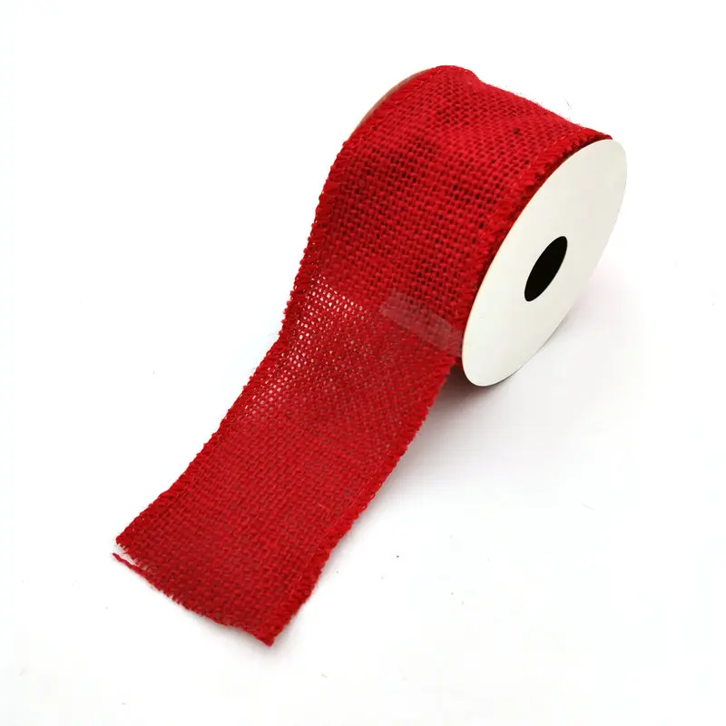 Красящая цветная желтая Проводная джутовая лента из хессианского джута для Дня святого Валентина, праздника, вечеринки, подарка, упаковочное украшение 2,5 дюйма X 10 ярдов