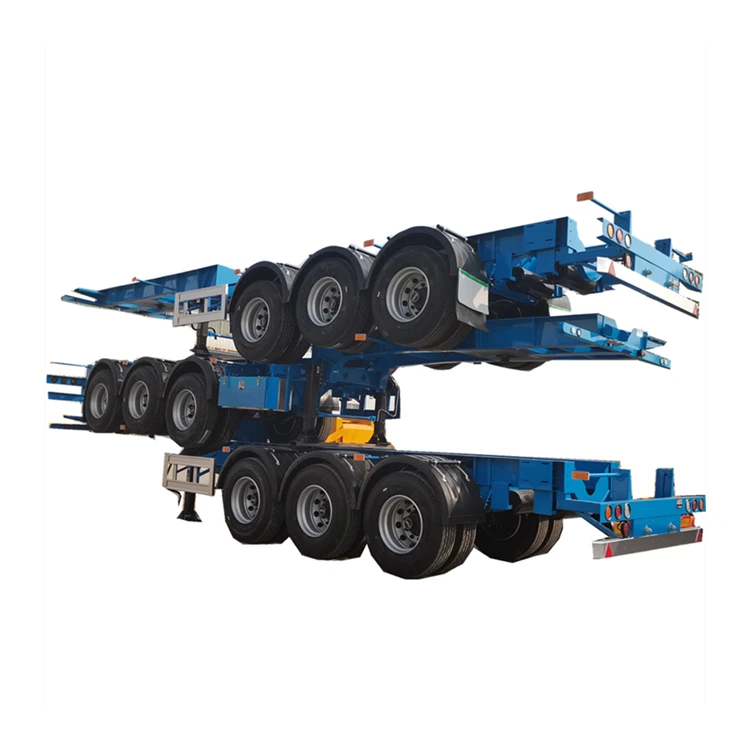 Tractor Trailers 3 Axle 40ft 20ft Container Chassis Skeleton Truck Semi Trailer