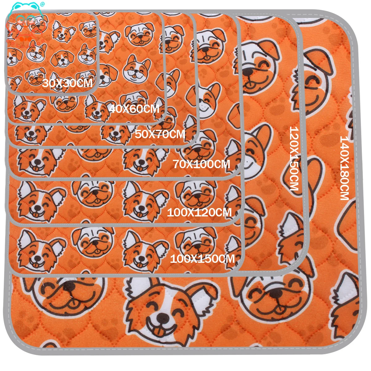 COLLABOR 10 Colors Print stock Reusable 60x60 pee pad wholesale Manufacturer pee pad 5 Layer Washable round pee pad Absorble