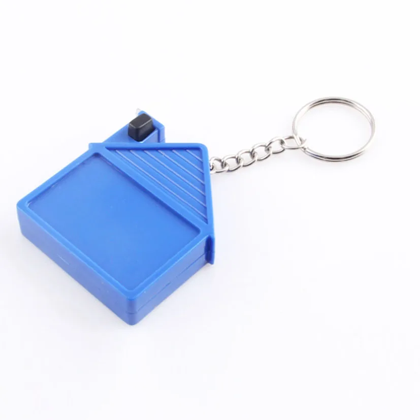 Custom Logo printed House shape tape measure keychain 1 Meter key ring