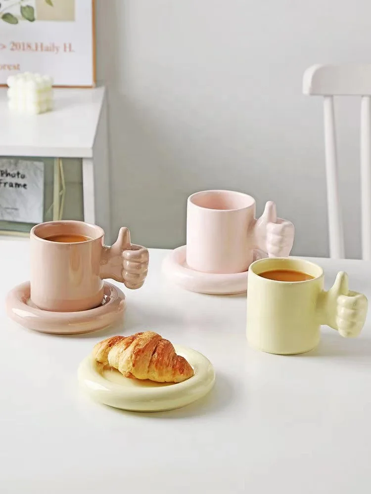 ins Nordic simple high-value macaron color like ceramic cup and saucer couple water cup afternoon tea coffee cup gift box