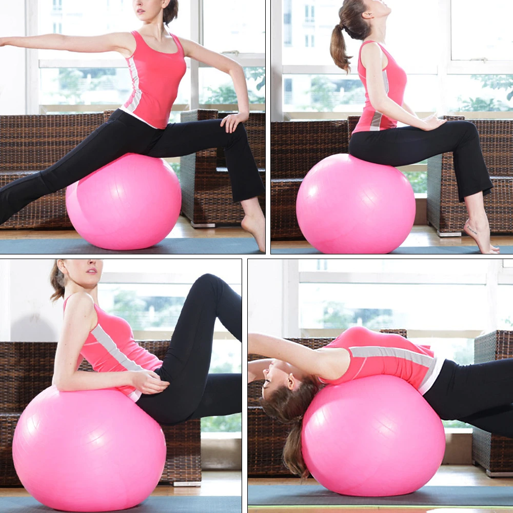 
Professional Quality Design Exercise Pink Pilates Ball Fitness Home Workout 55cm 65cm 75cm Yoga Ball 