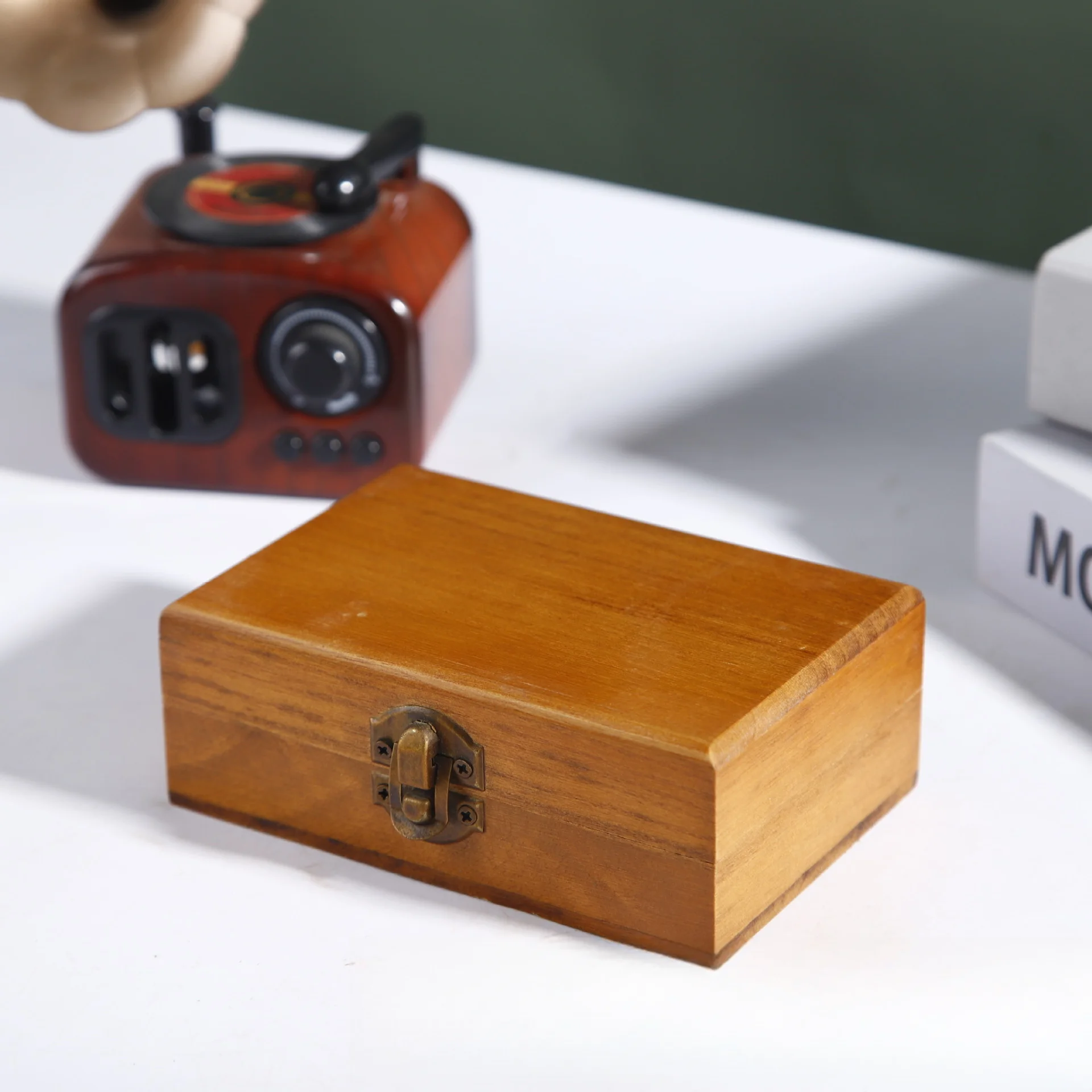 Handmade Simple Wooden Pull-Out Cover Pine Box for Tea Essential Oils or Gift Storage-Wood Crafts Wooden Boxes Wall Signs