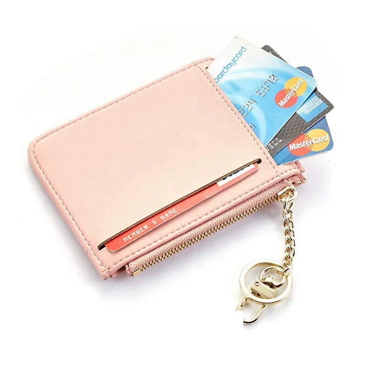 Лидер продаж Amazon, кожаная сумка для карт, кошелек из искусственной кожи, кольцо для ключей, кошелек для нескольких карт