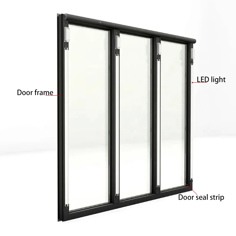 Longhey Display Freezer Glass for Fish Meat Vegetables Cold Storage Walk In Cooler Cold Room Auto Defrost Door