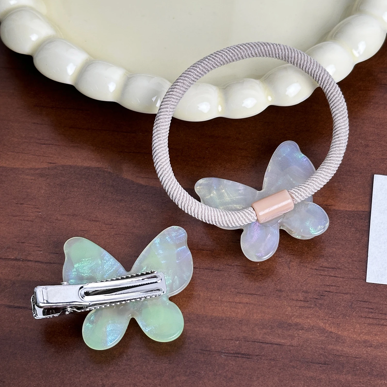 Dowell New Hot Sales High Quality Kawaii Butterfly Rubber Hair Tie for Kids Sweet Style Bow Hair Rope Band for Girls