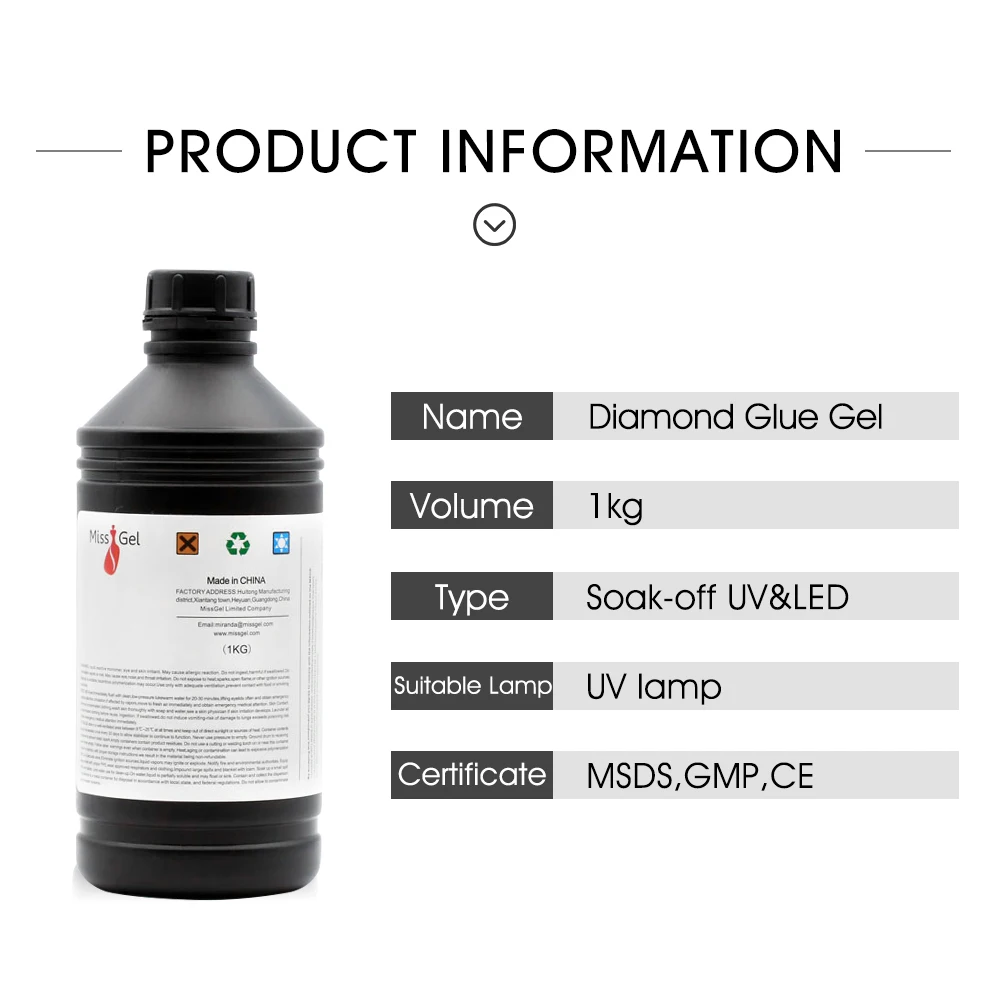 1KG Nail Glue Diamond Gel Glue Gem Rhinestone Diamond Gel Nail Glue