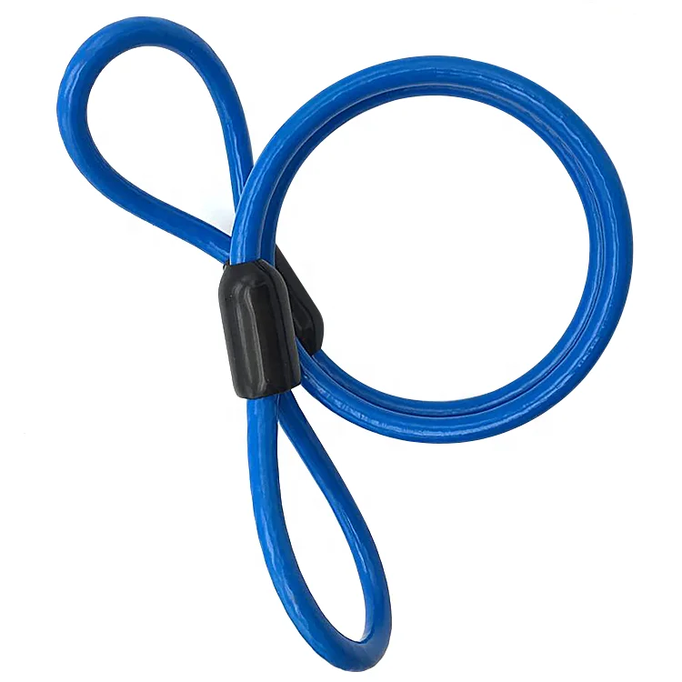 Security Cable Lock, Braided Steel Vinyl Coated Safety Cable Luggage Lock, Flexible Steel Cable Security Wire Rope Double Loop