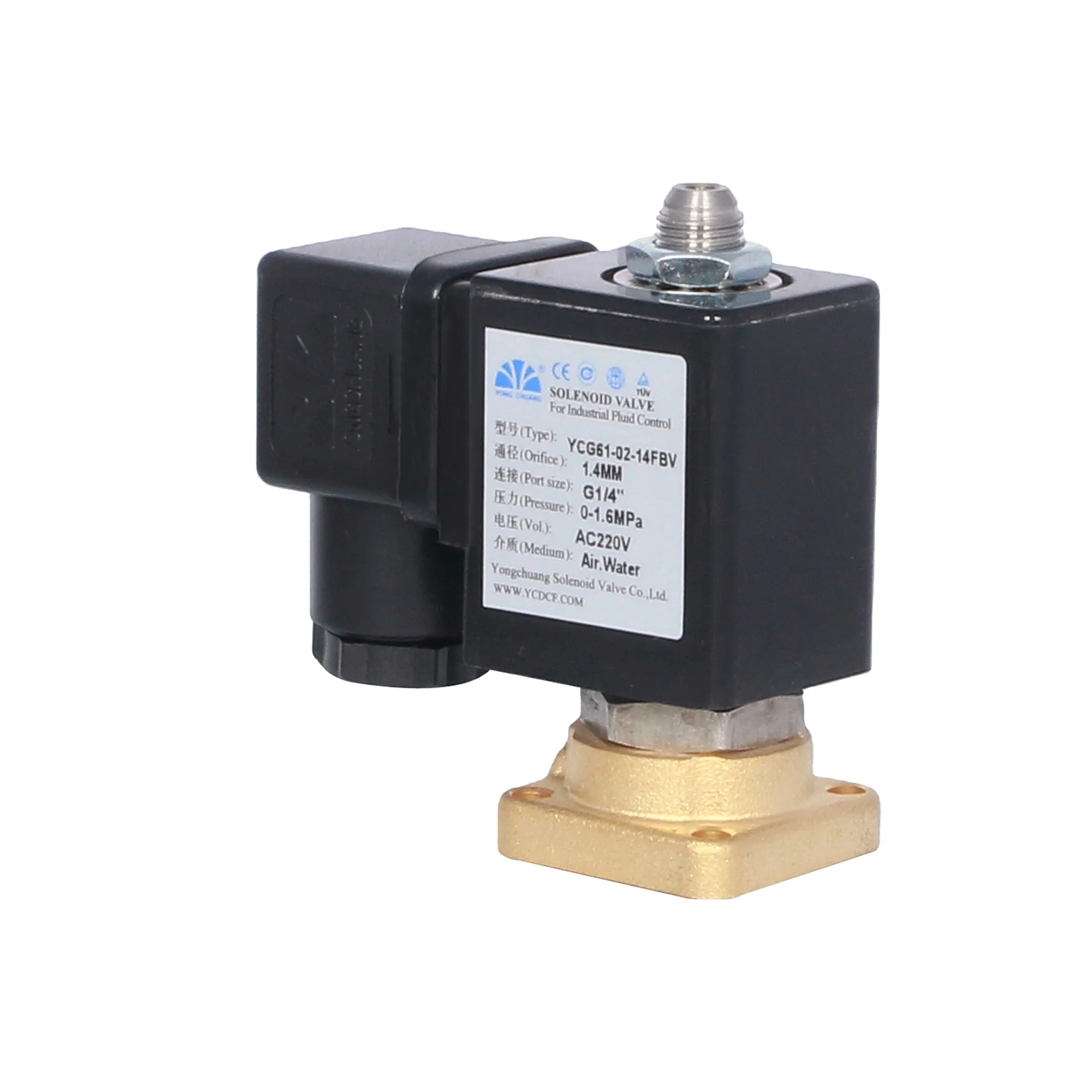 YONGCHUANG YCGT11 ruby seal long time life solenoid valve  2 way for commerical coffee machine frothing machine ac220v dc24v