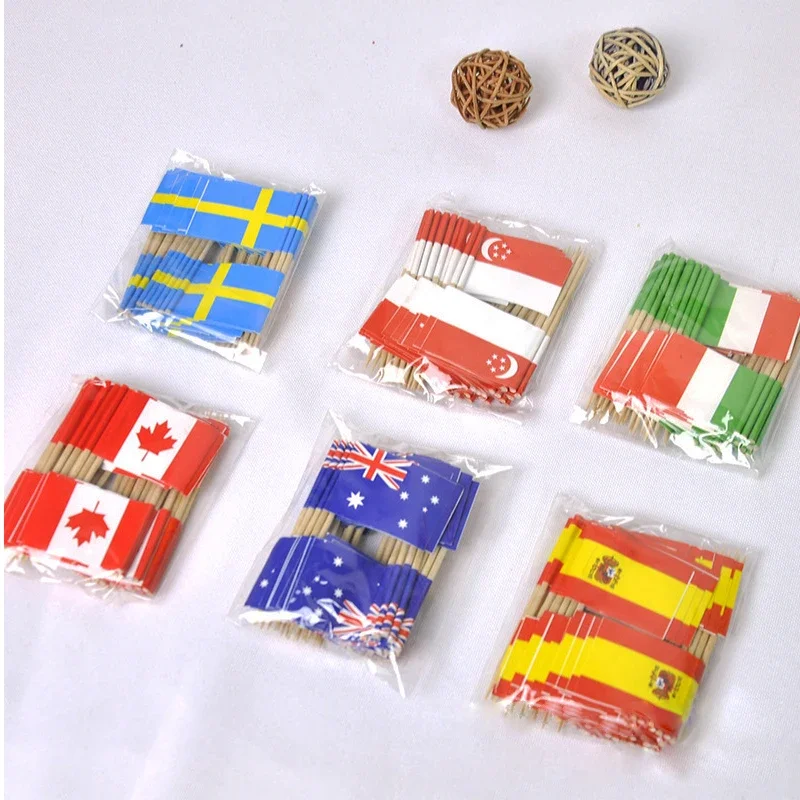 Customized country flag toothpicks national flag toothpick picks custom printed branded toothpick flags for festival party