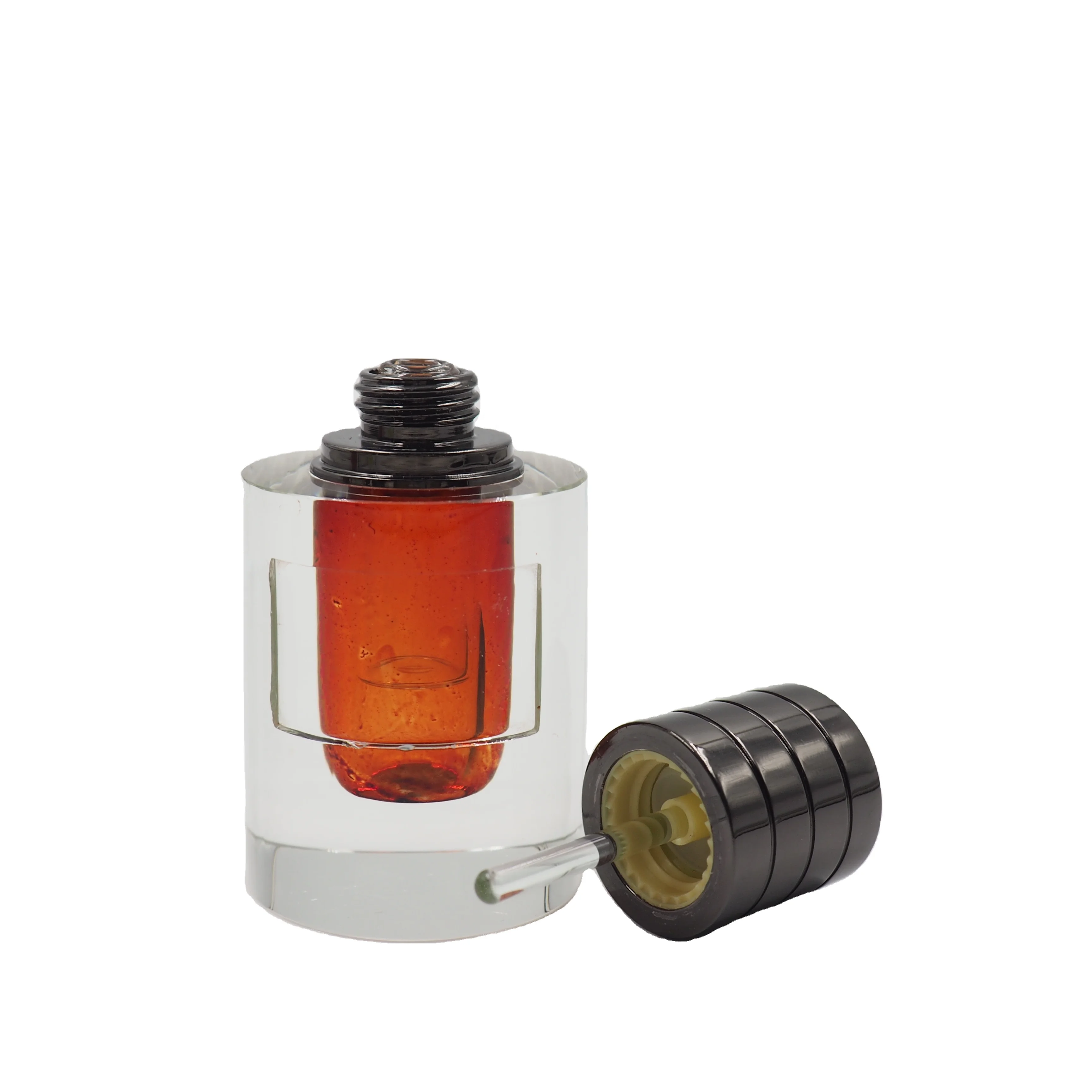 3ml new designed wholesale perfume bottle fancy attar bottle with screw metal collar