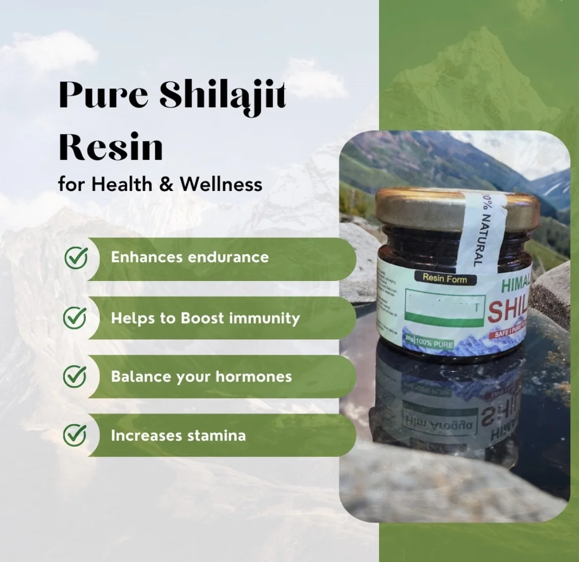 OEM/ODM Himalayan Shilajit Resin Original Siberian Supplement Gel Support Metabolism & Immune System Shilajit Resin
