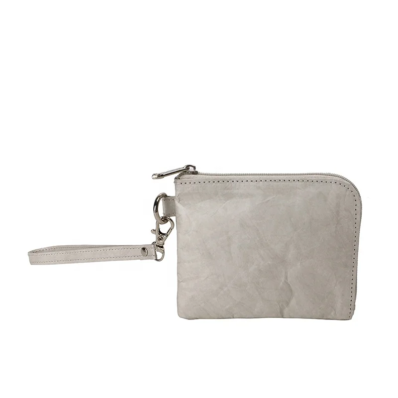 Manufacturer customized  gray  color  card bag  Tyvek  paper  waterproof purse durable bank card bag  lightweight wallet
