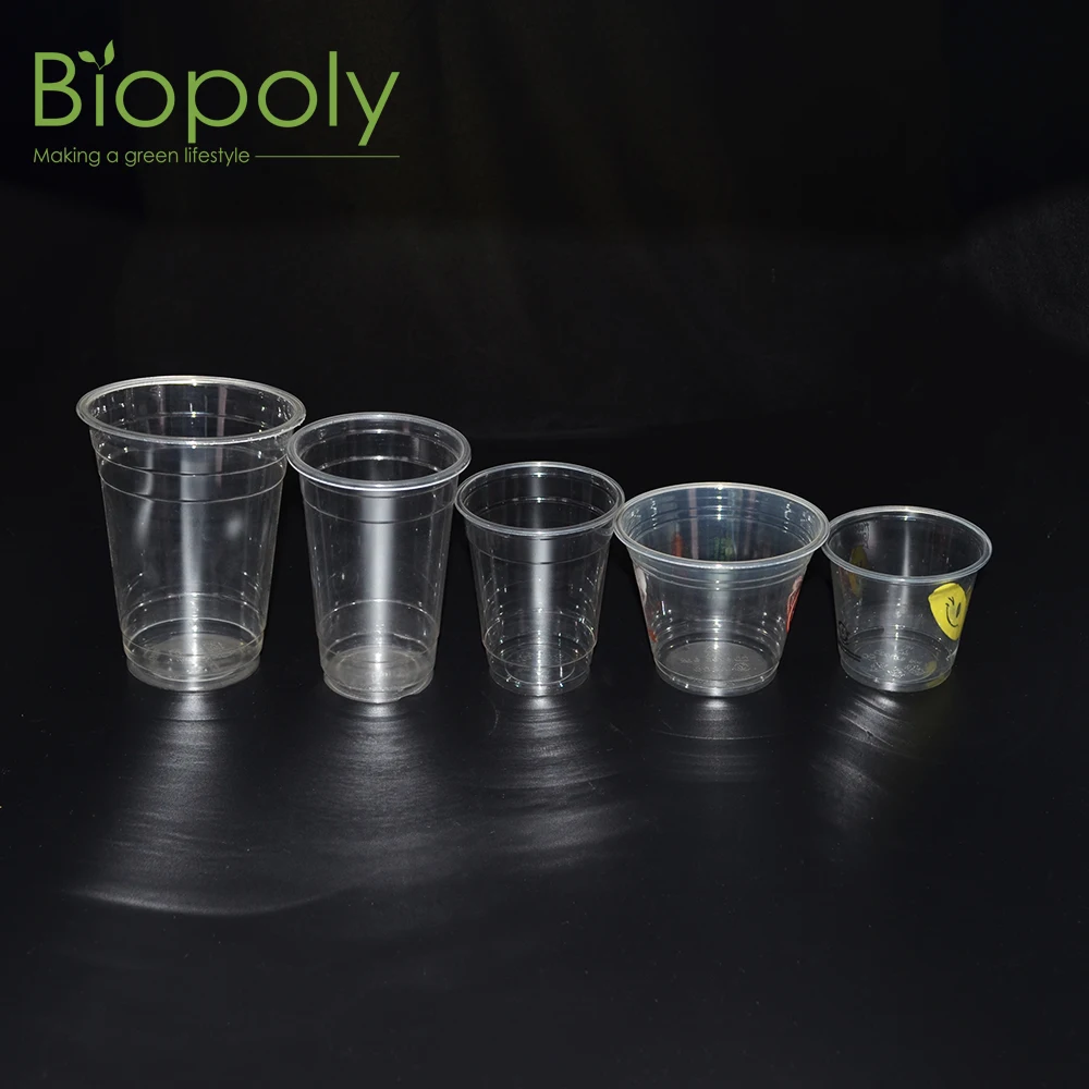  pla biodegradable transparent juice wine cold