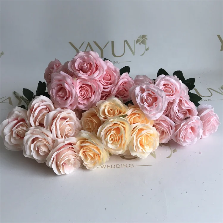 YAYUN W-1095 Factory Wholesale Home Decor Artificial Silk Rose Bulk Flowers