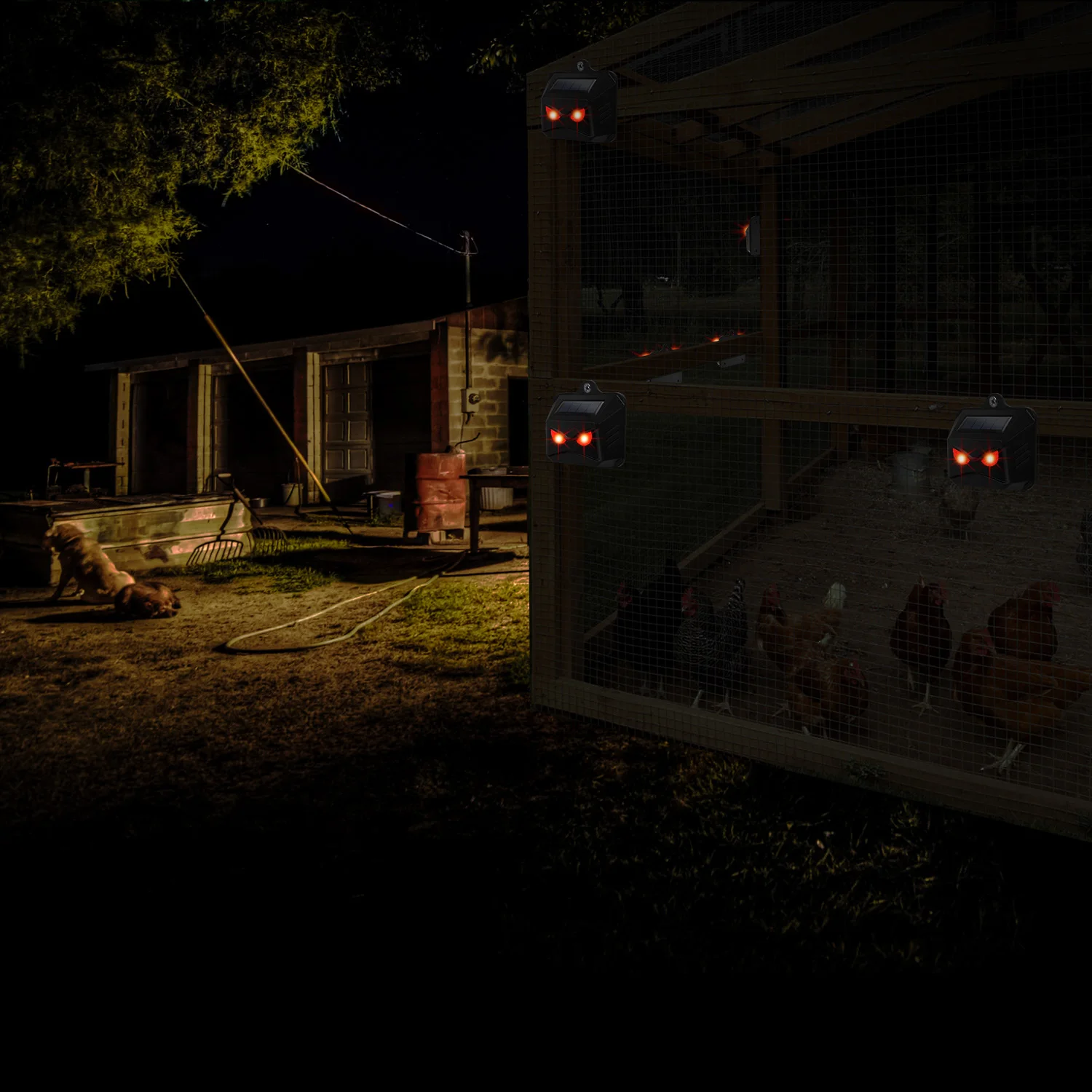 X-PEST LED Flashing Red Light Animal Repeller Keep Monkeys Wild Boars and Hares Away from Your Yard and Chicken Coop