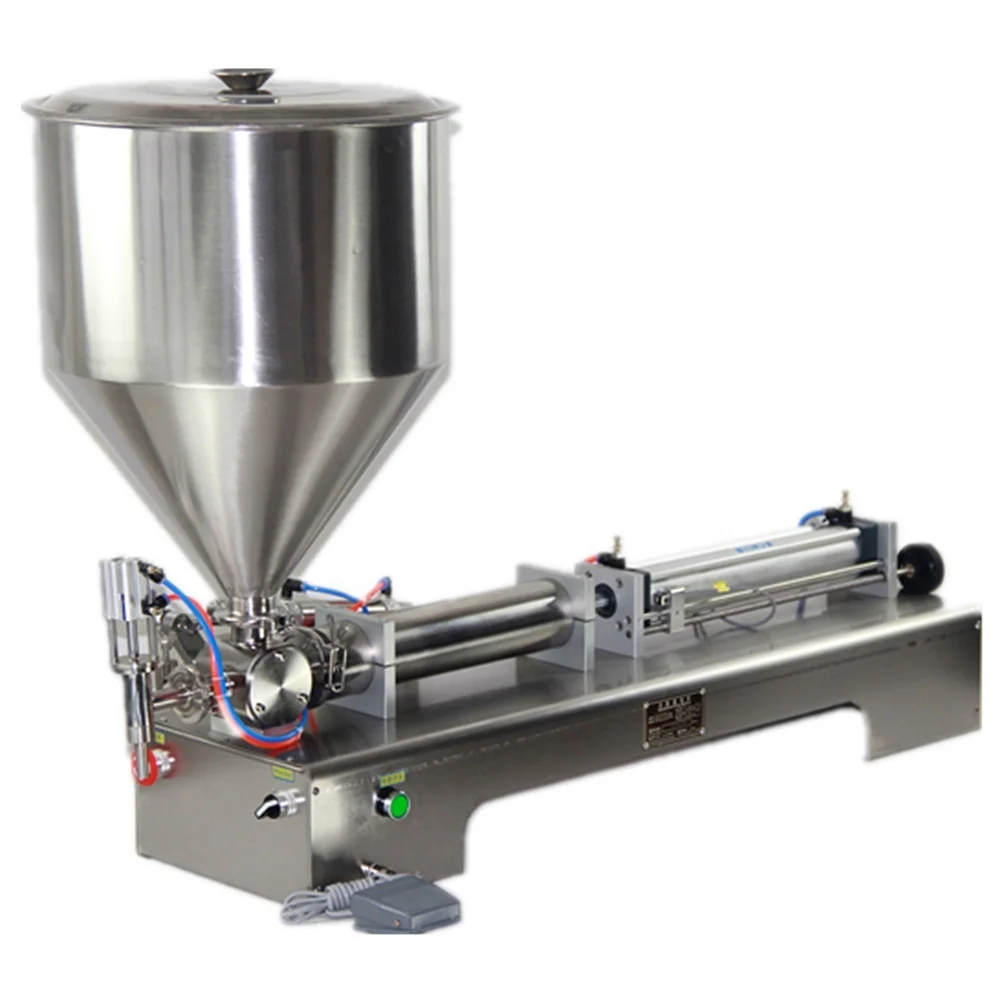 HANBOO Pneumatic Semi-automatic Piston Paste Gel Honey and Liquid Filling Machine with Single and Double Nozzles