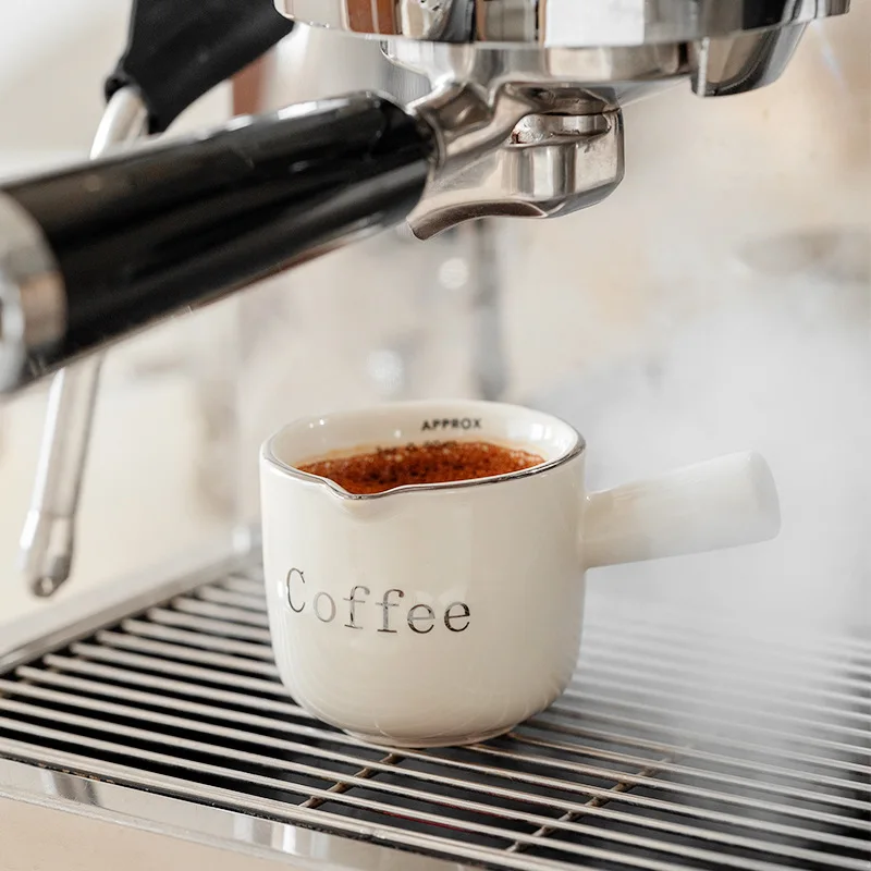 High-end Exquisite Ceramic Coffee Measuring Cup with Scale Extract Mug Small Milk Cup High Appearance Level Espresso Cup