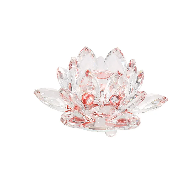 Home decoration wedding gift 20/30/50/60/100mm colorful crystal lotus flower ornament