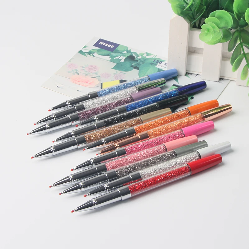 Jewelled multi color roller ball pen with crystal bling logo custom color crystal pen for Wedding Gifts