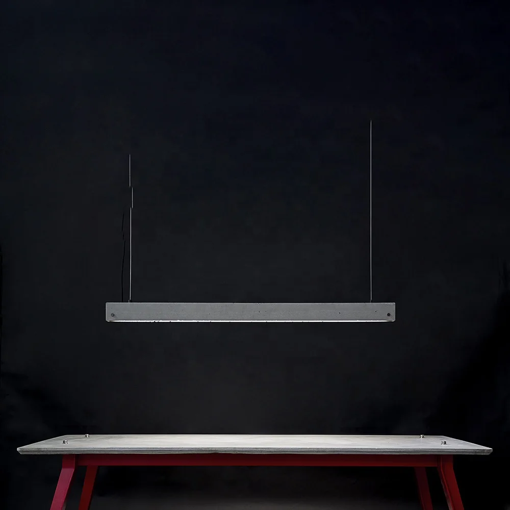 Bentu Yi modern long ceiling mounted cement concrete led pendant light chandelier for commercial office energy saving