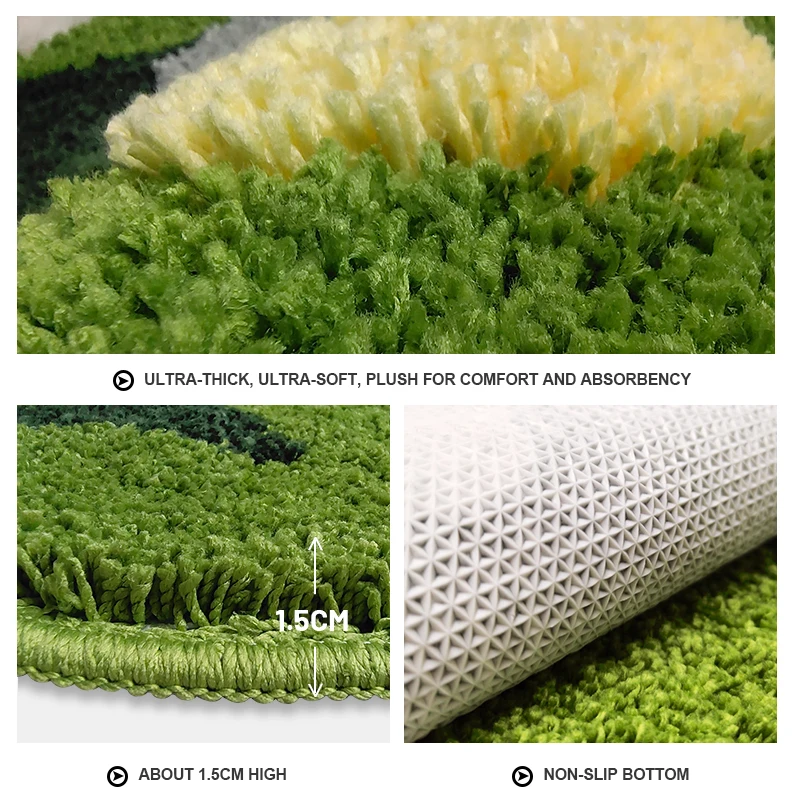 irregular shape rug modern Soft Shagg irregular Moss Non Slip Washable Bathroom Grass Moss Rugs Bath Mats Bedside Carpet