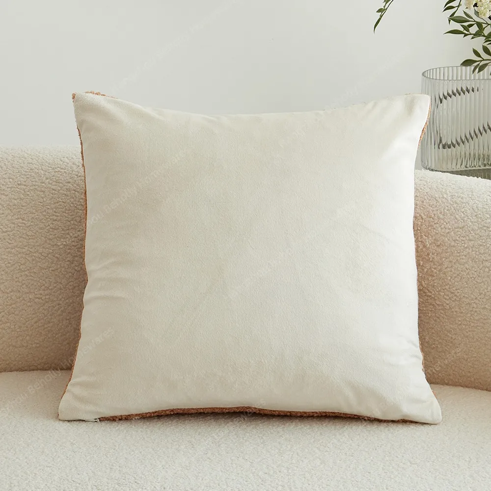 Custom Teddy Fleece Fabric 18x18inch Pillows Cover Embroidered Cushion Cover
