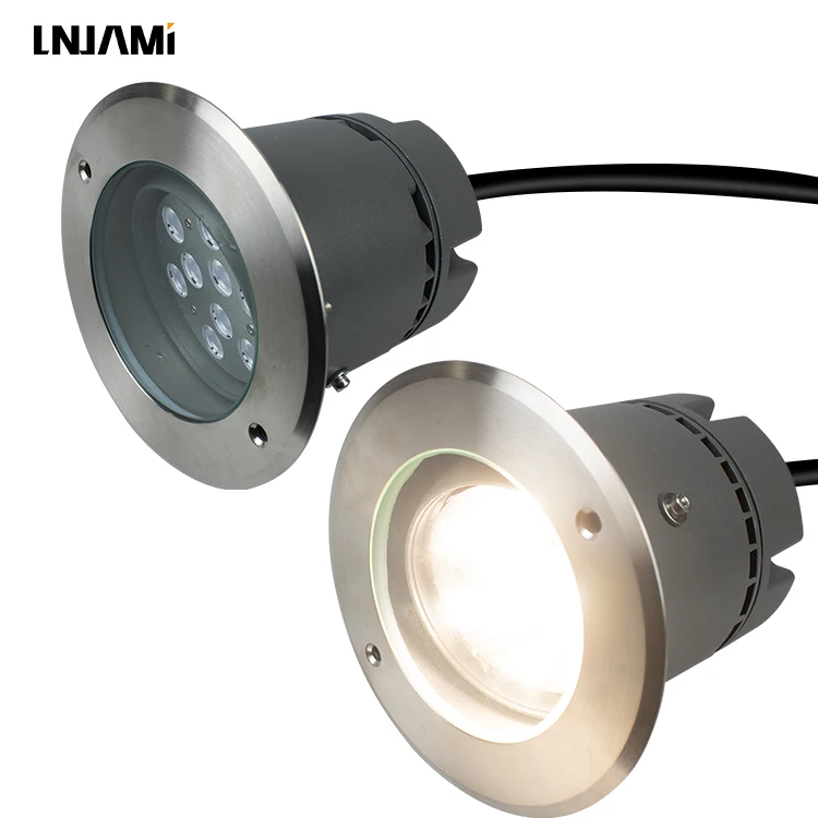 LNJAMI Outdoor LED Deck Inground Light Waterproof IP67 Adjustable Beam Angle Ground Recessed Underground Light For Garden