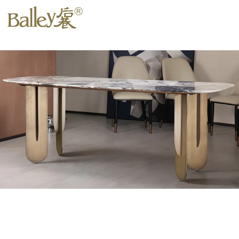Italian Model Dining Table in Dining Room Furniture Modern Extension High Gloss Luxury Marble Butterfly White Kitchen OEM Wood
