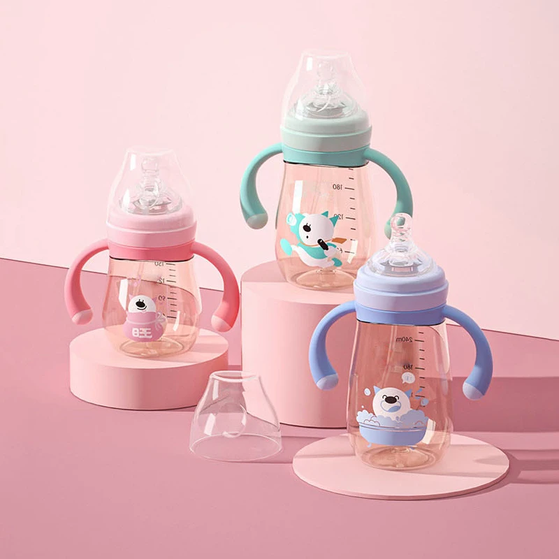 300ML PPSU plastic children baby breast milk storage feeding drinking bottle